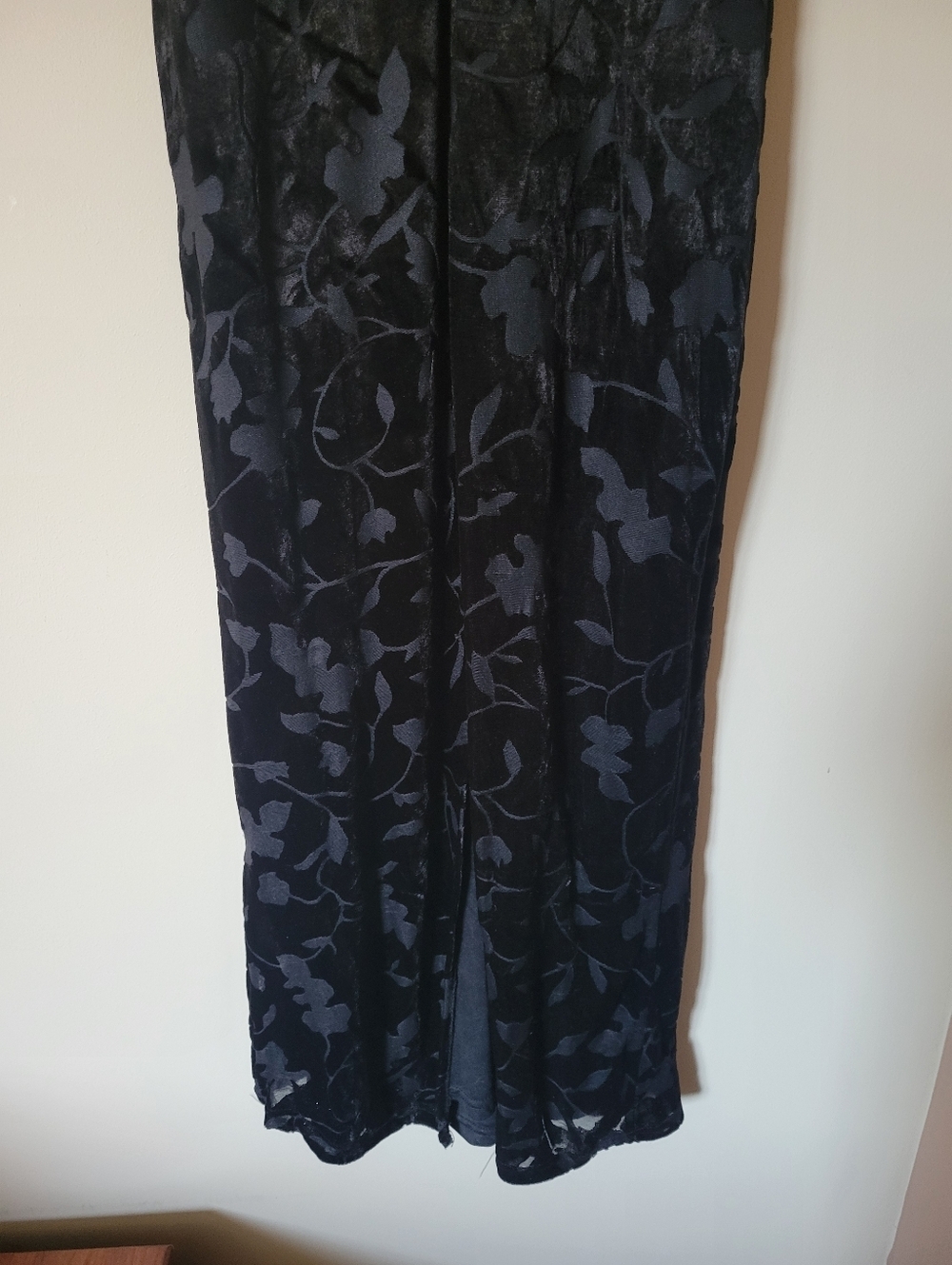 Vintage 90s Velvet Burnout Vampy Whimsigoth Grunge Maxi Slip Dress Size Small - Picture 6 of 11